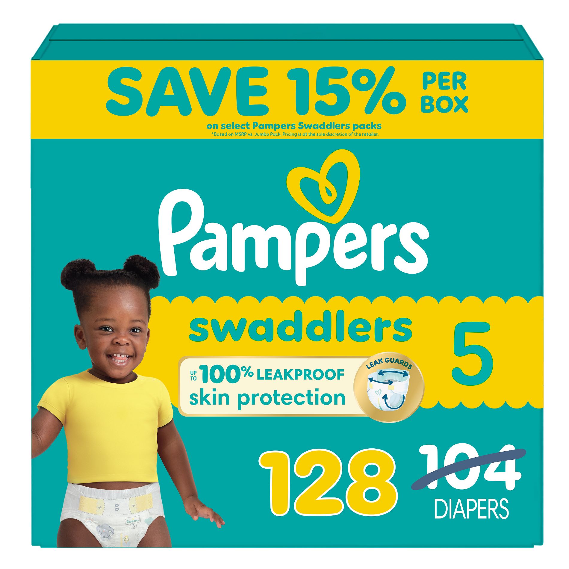 Pampers Swaddlers Sensitive Disposable Diapers - Size 5 - 128ct