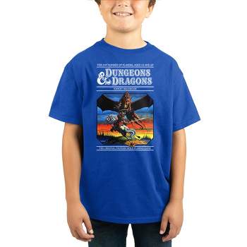 Dungeons & Dragons Role Playing Game Youth Boys Blue Graphic Tee Shirt