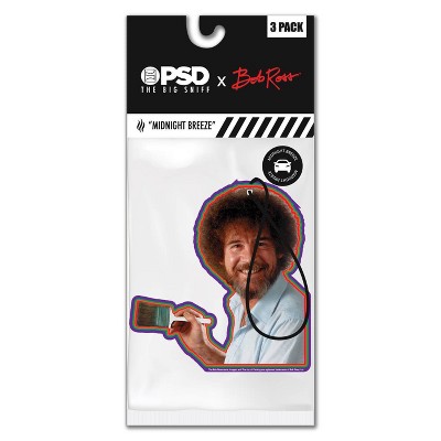 PSD Bob Ross Air Freshener: Multicolor Car Freshener, Fresh Scent, 3-Pack, Non-Powered, Paper Form