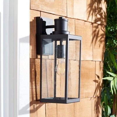 Agni Black Direct Wired Outdoor Wall Sconce Set
