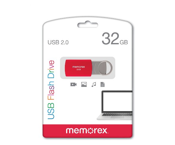 Memorex 32GB Flash Drive USB 2.0 - Red (32020003221)