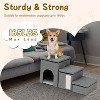 phiestina 4-in-1 Dog Stairs for Bed and Couch, Foldable Pet Stairs with Storage, Cat Scratcher, Holds Up to 180LBS, Grey - 2 of 4