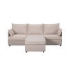 NicBex 93.7 Inch L-Shaped Sectional Sofa,3-Seat Couch with Movable Ottoman and 2 Pillows for Living Room,Bedroom - 3 of 4