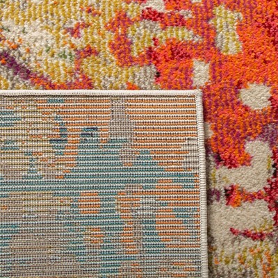 Ivory and Multicolor Abstract Distressed Area Rug