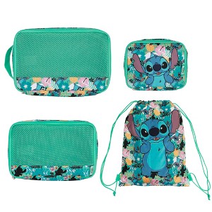 Lilo & Stitch Floral Print Stitch 4-Piece Packing Cube & Laundry Bag Set - 1 of 4