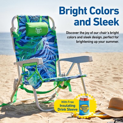 Turquoise Aqua Lightweight Foldable Beach Chair with Arms