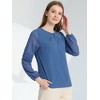 INSPIRE CHIC Women's Chiffon Semi Sheer Keyhole Neck Elegant Work Blouse - 3 of 4