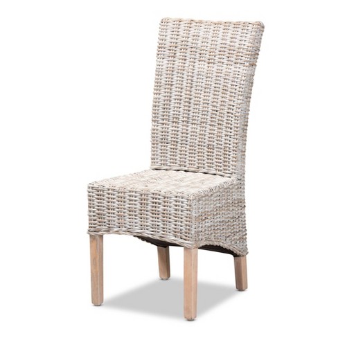 Rattan dining chairs online white