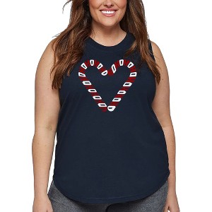 LA Pop Art Candy Canes - Women's Word Art Tank Top - 1 of 4