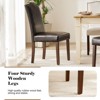 Lirago Modern Brown Armless Dining Chairs with Upholstered Fabric, Nailhead Trim, and Wood Legs | 2PC Set | Dimensions: 19.60"L x 24.20"W x 39.10"H - 4 of 4