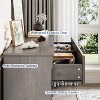 6 Drawer Dresser for Bedroom, Framhouse Large Chest of Drawers with Metal Handles, Rustic Double Wood Dresser, Storage Dressers Organizer - 4 of 4