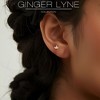 Marquise CZ Flat Back Earrings for Cartilage Helix Tragus Lobe 16g Gold Plated Sterling Silver 1 pair by Ginger Lyne - 4 of 4