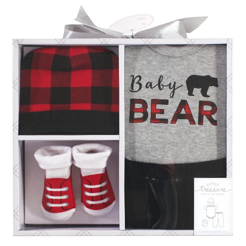 Little Treasure Baby Boy Boxed Gift Set, Baby Bear 4-Piece, 0-6 Months, 2 of 3