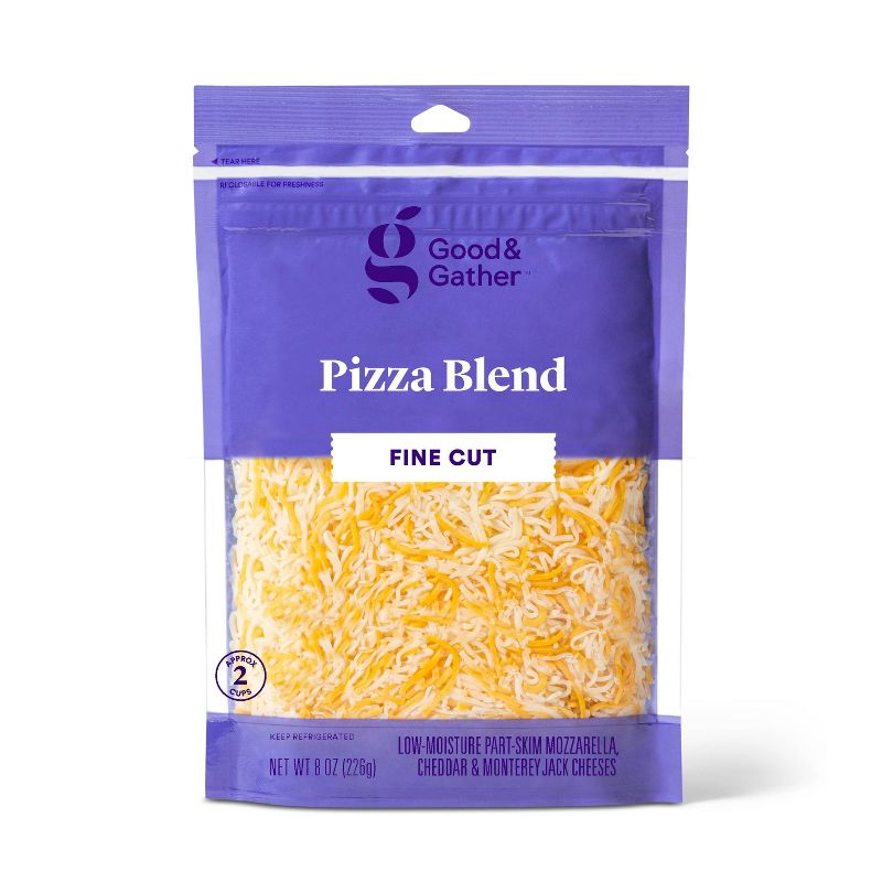 Finely Shredded Pizza Blend Cheese - 8oz - Good & Gather&#8482;, 1 of 5
