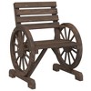 vidaXL Garden Chair Natural wood Solid Fir Wood 22.8 x 22.8 x 30.9 in - Dark Brown Chair Set of 2 - 4 of 4