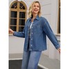 INSPIRE CHIC Women's Jean Fall Button Up Oversized Boyfriend Long Denim Jacket - 2 of 4