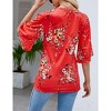 Women's Casual 3/4 Ruffled Sleeve Chiffon Blouse Tops for Women - 4 of 4