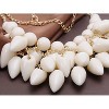 Anna-Kaci Women's Statement Necklace with Resin Stones and Crystal Accents, Gold Tone Chain, Adjustable Length, Bold and Elegant Design - Shark Tooth - 3 of 4