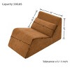 Gaming Lazy Poufs Sofa Chair,Modern Chenille Upholstered Lounge Pouf With Curved Backrest Bean Bag Sofa For Living Room Bedroom-Coolbibila - 4 of 4