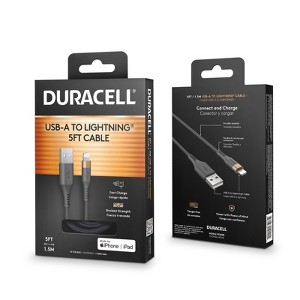 Duracell Premium 5 foot USB-A to Lightning MFi Certified Cable From The Most Trusted Brand In Power! - 1 of 4