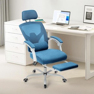ALEXOUN High-Back Mesh Rolling Swivel Reclining Home Office Chairs with Wheels,Comfortable Headrest,Lumbar Support,for Home,Office,Student - 1 of 4