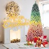 Angel Sar 6ft Rainbow Gradient Flocked Christmas Tree, 1326 PVC Tips Colorful Snowy Artificial Pine, Hinged Metal Stand Holiday Decor - 2 of 4