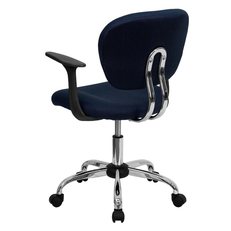 Emma and Oliver Mid-Back Mesh Padded Swivel Task Office Chair with Chrome Base and Arms, 2 of 5