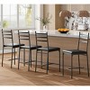 4 Pack Counter Height Bar Stools, Upholstered Faux Leather Bar Chairs with Thick Cushion, Back Support and Footrest for Kitchen Island - 2 of 4
