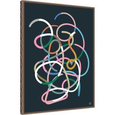 Dan Hobday Abstract Multicolor Beaded Framed Canvas Wall Art