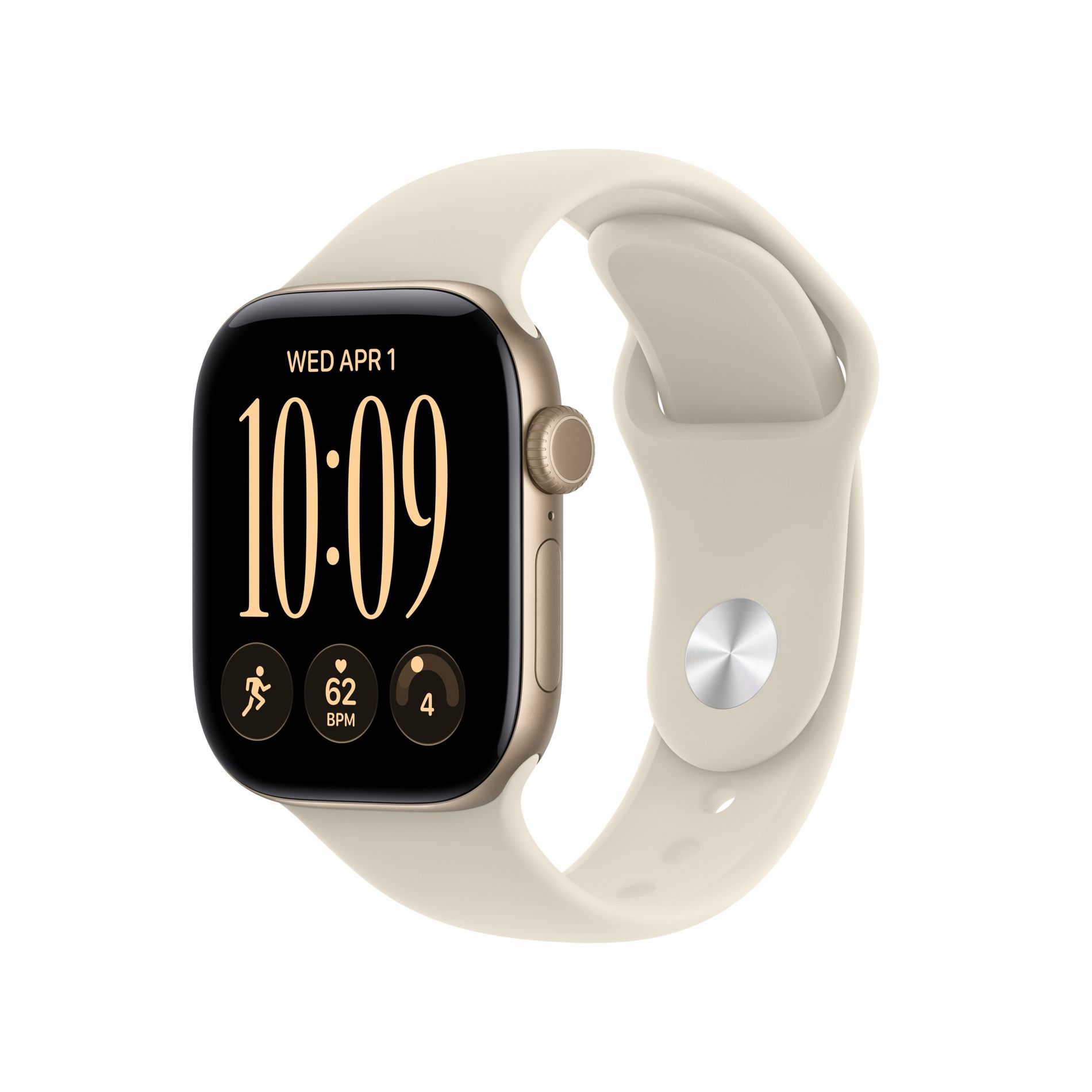 Apple Watch Series 12 GPS 42mm Light Gold Aluminum Case with Sand Sport Band - S/M