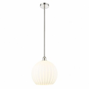 White Venetian - 1 Light Stem Hung Pendant In Modern Style-16.13 Inches Tall and 13.75 Inches Wide - 1 of 1