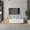 Nexera Riva TV Stand for TVs up to 80" Natural Maple & White: Enclosed Storage, Wood Composite, 70.5" Wide - 3 of 4