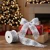 Christmas Glittered Snowflake Ribbon (Set Of 2) 2.5 Inch Width x 10 Yards Wired Polyester Grey White by Melrose - 3 of 3