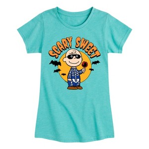 Girls' - Peanuts - Scary Sweet Fitted Short Sleeve Graphic T-Shirt - 1 of 4