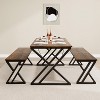 Dining Room Table Set with 2 Benches,Dining Table Set for 4,Kitchen Room Table Set with Benches,Dining Room Table Set for Home,Room,Kitchen - 3 of 4
