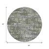 Olive Green And Ivory Geometric Washable Indoor Outdoor Area Rug - 3 of 4