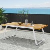 NicBex 70.75" Outdoor Dining Table,Rectangle  Patio Table with Modern Design for 4 to 6 Chairs,Outdoor Furniture,Teak - 4 of 4