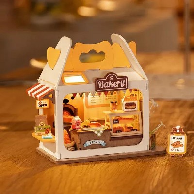 ROBOTIME DIY Craft Kits for Teens 7" Miniature House Kit, DIY Book Nook Kit Gifts for Girls Boys Desk Indoor Decor, Multicolored, 4.1''*3.2''*7.2''