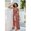 Dresses for Women Vintage Floral Print Closed Waist Mid Length Sundress - 3 of 4