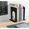 Juvale 6-Pair Black Metal Non-Skid Book Stoppers Book Ends Holder Bookends, 5 x 6.6 x 4.75 inches - 3 of 4