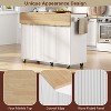 QingMoon Large Kitchen Island Cart with 2 Drop Leaf, Power Outlet, Storage Cart on 5 Wheels with 3 Drawers, with Spice & Towel Rack, for Kitchen - 3 of 4