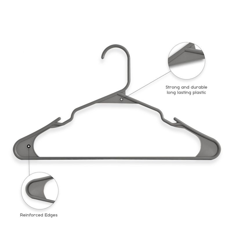 50pk Plastic Hangers Space Saving Non Slip Clothes Hangers - Lux Decor Collection, 4 of 6