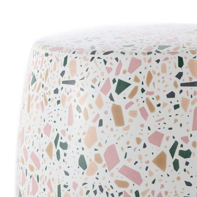 Chiara White Terrazzo Ceramic Garden Stool
