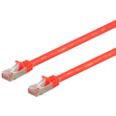 Monoprice Cat7 Ethernet Network Patch Cable - 10 feet - Red | 26AWG, Shielded, (S/FTP) - Entegrade Series