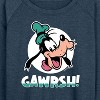 Women's - Disney - Goofy Gawrsh Lightweight French Terry Wide Neck Long Sleeve Shirt - 2 of 4