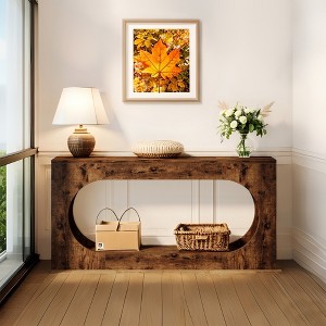 MAYEERTY 63" Farmhouse Console Table, 2-Tier Entryway Sofa Table - 1 of 4