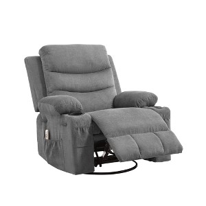 Recliner Chair - Oversized Manual Reclining Rocking Chair, 360 Swivel Glider with Cup Holder, Massage and Heat, Sofa for Adults, Living Room, Bedroom - 1 of 4