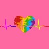 Adult Design By Humans Rainbow Heartbeat Pride By corndesign Racerback Tank Top - 2 of 2