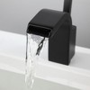 Yukimo Waterfall Spout Single Joystick Handle Bathroom Sink Faucet in Matte Black - 3 of 4