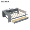 Lyngins Wood Twin Size Frame, Platform Bed Frame with Upholstered Headboard – Built-In Storage Shelves, 2 Drawers, Charging Station, Storage Bed - 4 of 4
